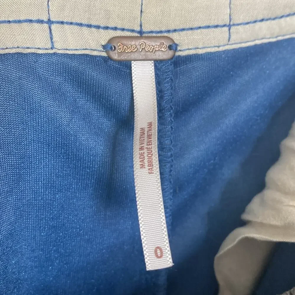 Free People Crushed Velvet Wide Leg Pants in Blue Women's 0 - Picture 5 of 7